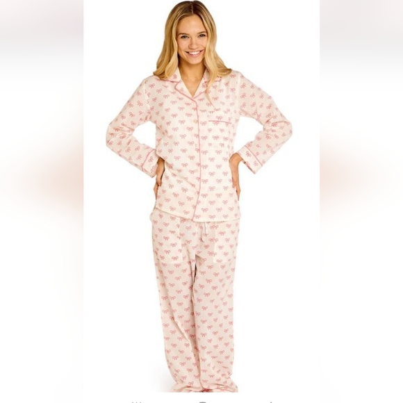 Pink Bow Cotton Pajama Set BNWT - Picture 2 of 7